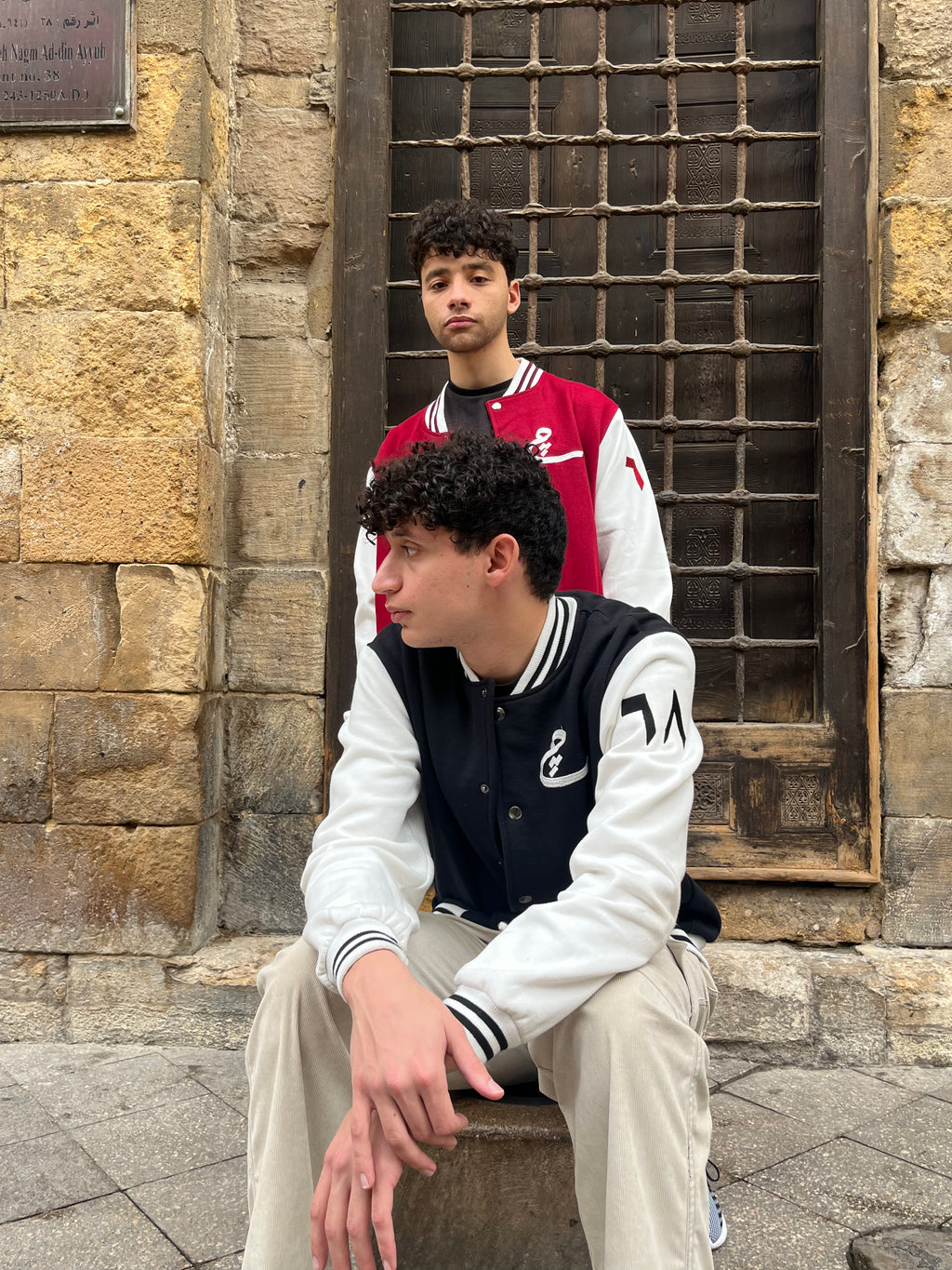 The "چ" Varsity Jacket (Black)