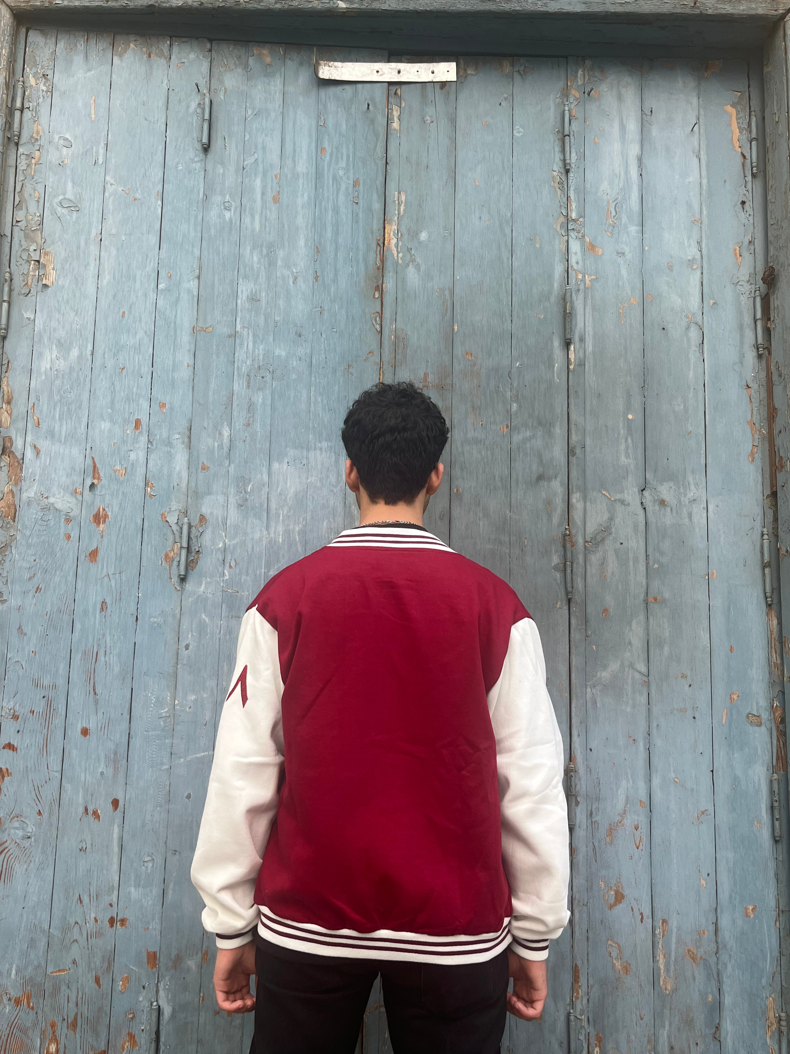 The "چ" Varsity Jacket (maroon)