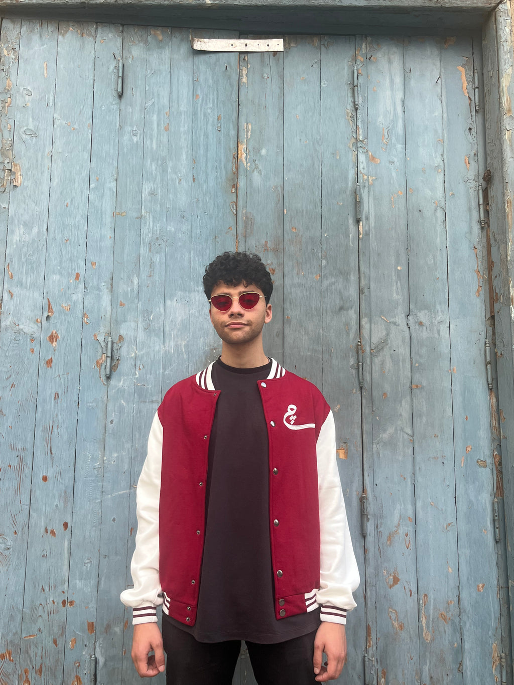 The "چ" Varsity Jacket (maroon)