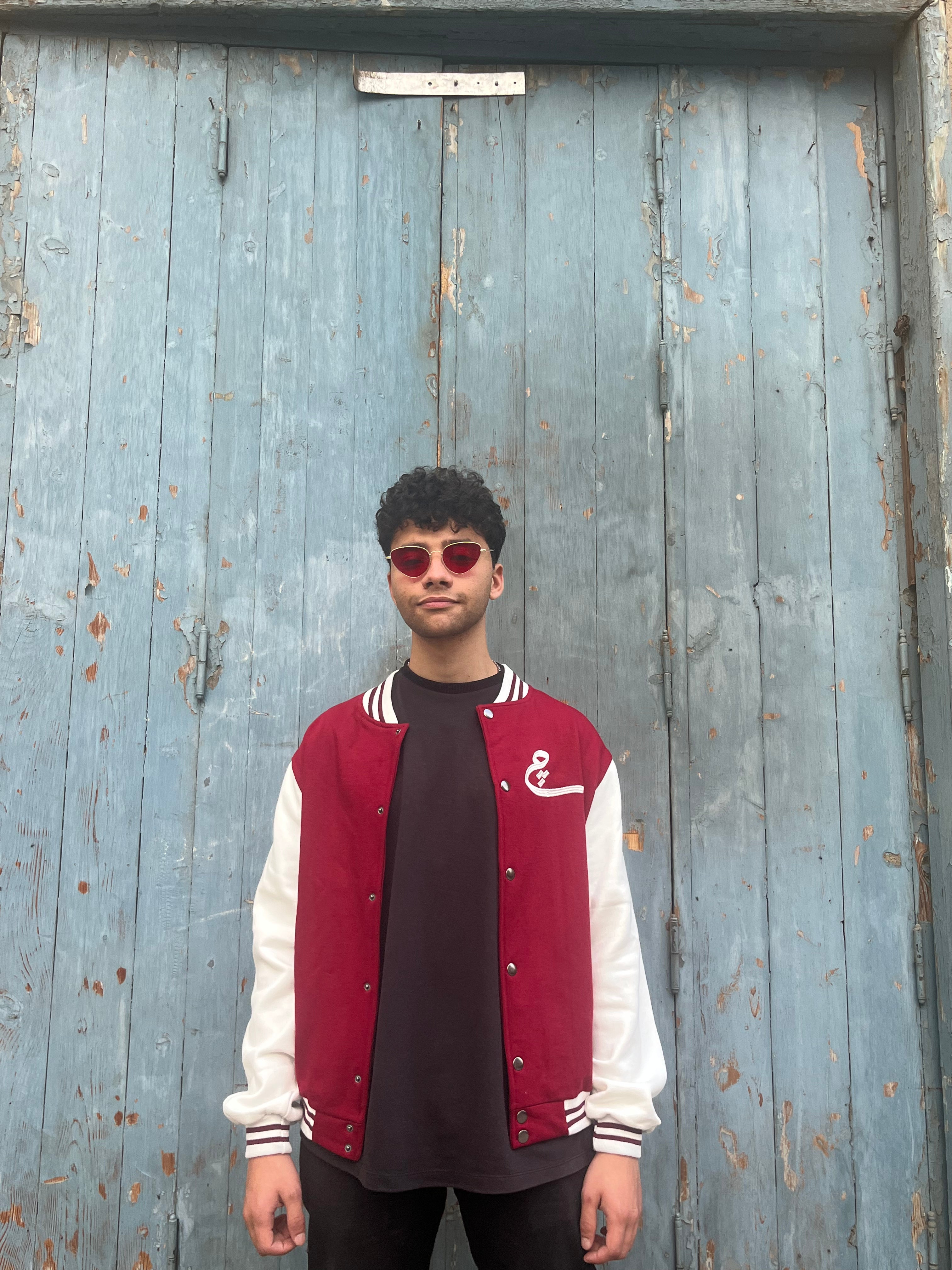 The "چ" Varsity Jacket (maroon)