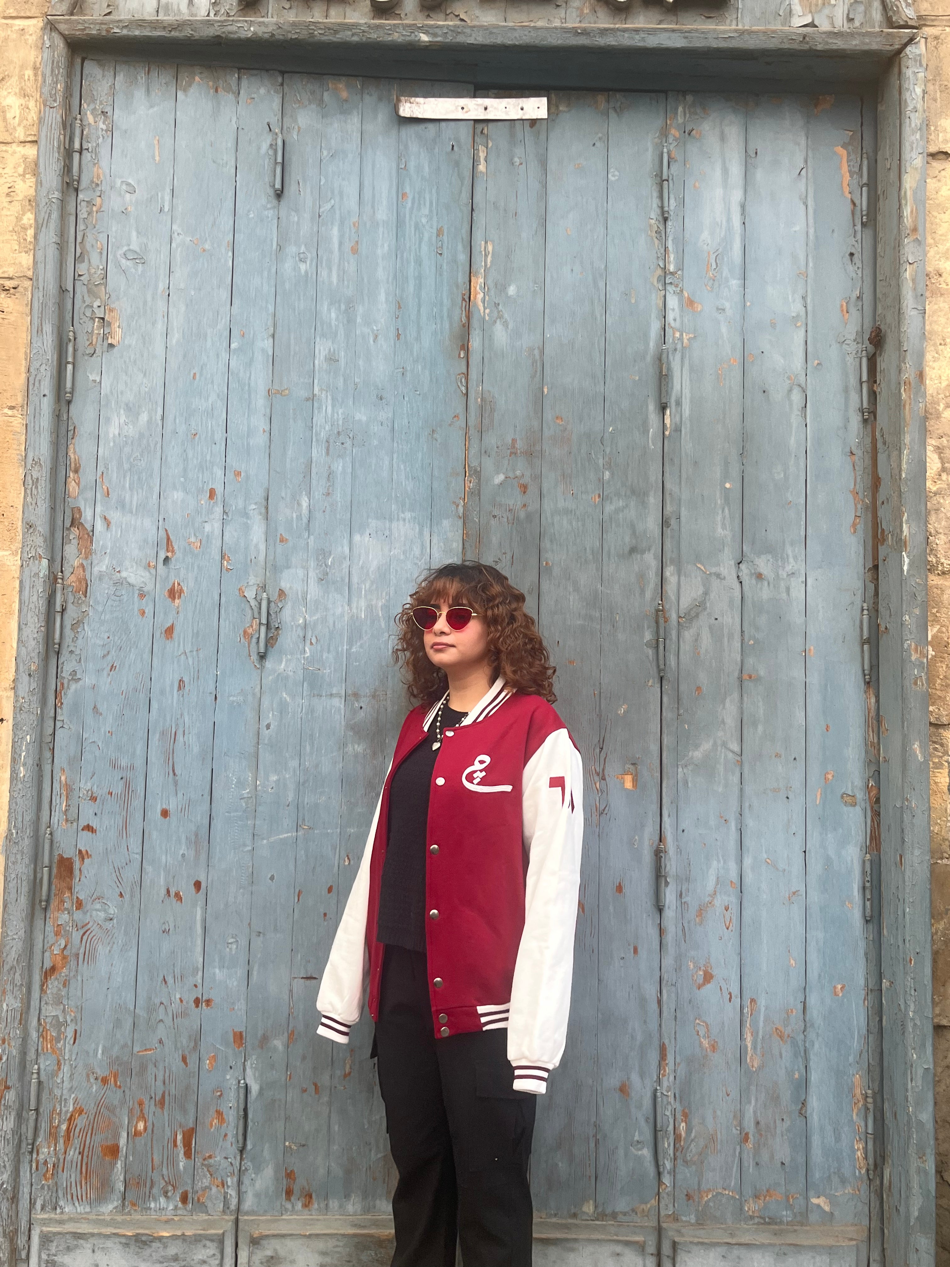 The "چ" Varsity Jacket (maroon)