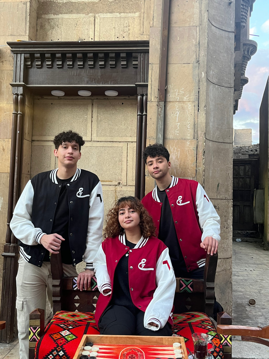 The "چ" Varsity Jacket (Black)